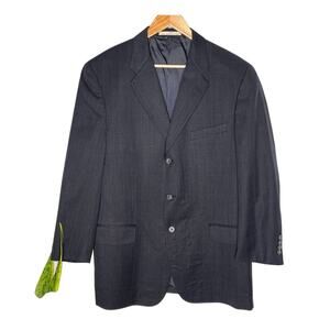 Joseph Abboud Mens 42R Gray 3 Button Blazer 100% WOOL Suit Jacket Sharkskin